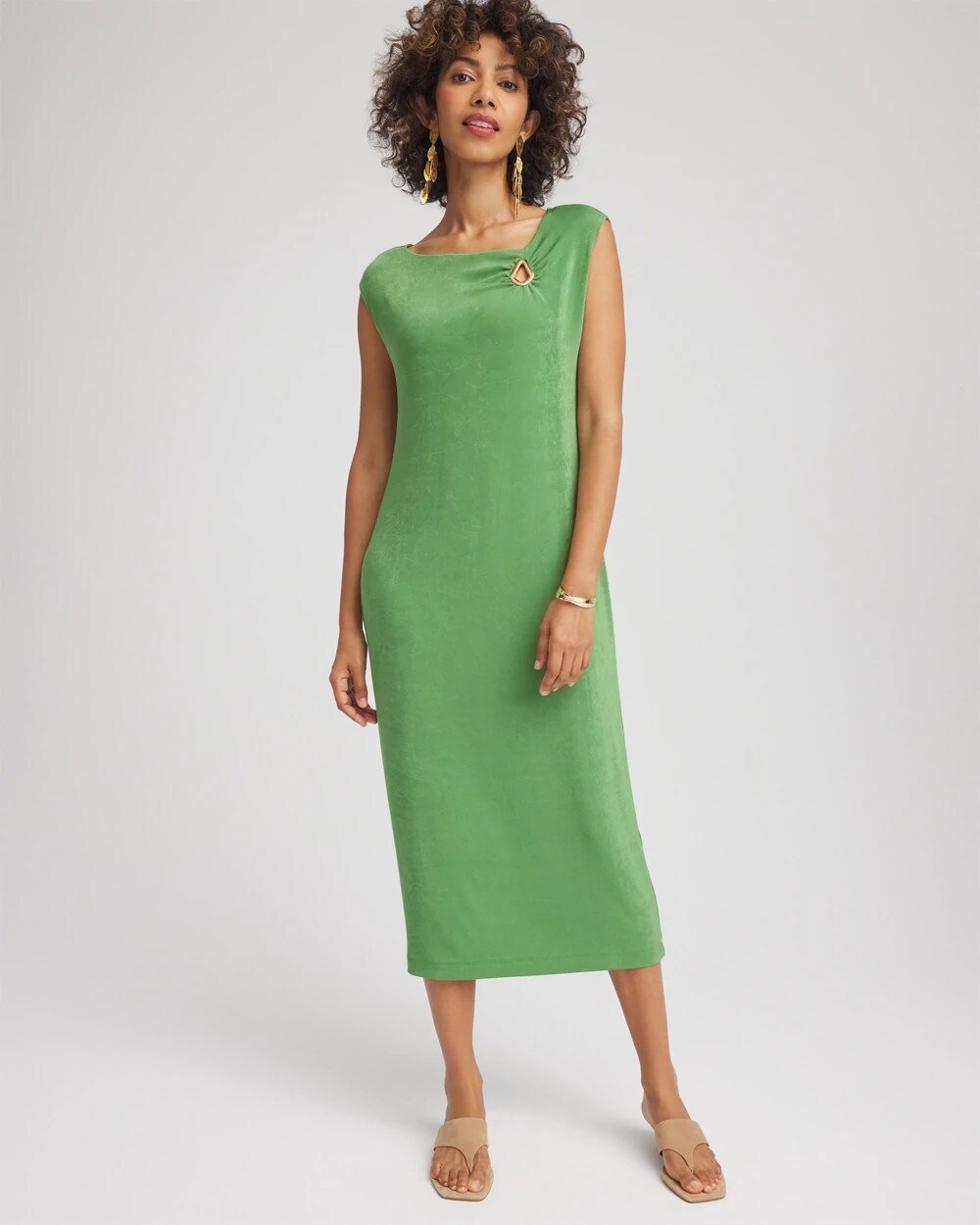 ワンピース theredthread S asymmetry tuck dress THEREDTHREAD / ザレッドスレッド】S asymmetry tuck dress